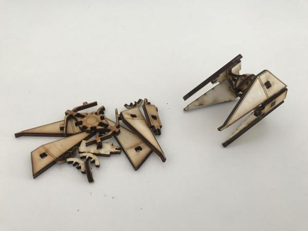 TIE Interceptor from Star Wars Micro Universe as laser cut model - DIY Kit